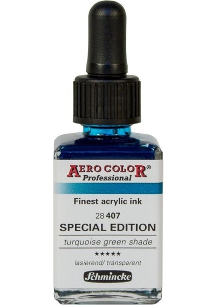 Aero Color Airbrush Akrilik Mürekkep 28 ml 407 Turquoise Green Shade