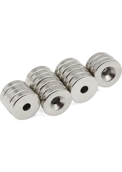 Havşa Delikli, Neodyum Mıknatıs, 20MM x 5mm Delik Çapı : 10/5 mm Süper Güçlü Mıknatıs indirimleri