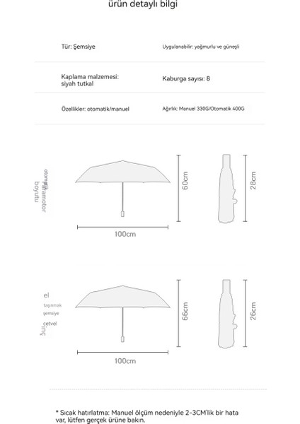 Hem Yağmur Hem De Parlaklık Için Otomatik Şemsiye Katlanır Güneş Şemsiyesi (Yurt Dışından)