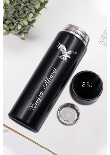 Hediyelik Termos Kişiye Özel Isim Baskılı Dereceli Çelik Termos