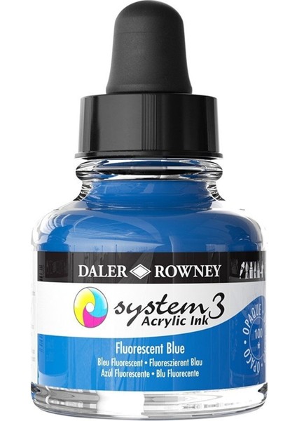 System 3 Sıvı Akrilik Mürekkep Boya 29 5 ml 100 Flourecent Blue
