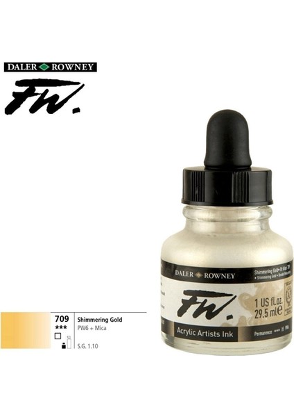 Likit Akrilik Pistole Mürekkebi Fw Ink 29 5 ml 709 Shi mm ering Gold
