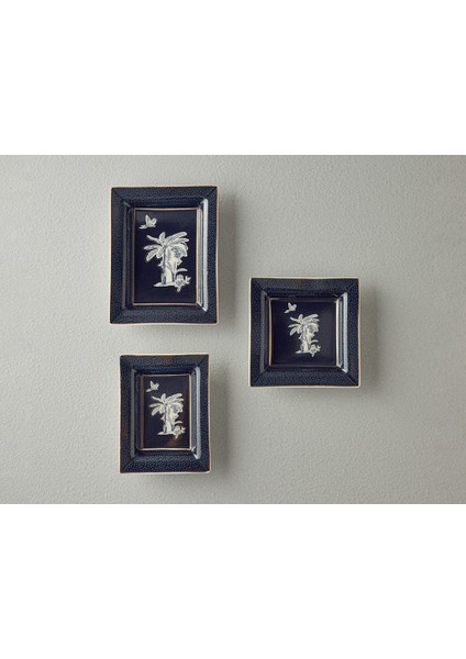 Chic Palm Dekoratif Tabak 14X14X2,5 cm Lacivert fırsatları