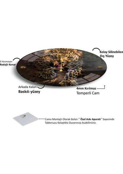 Leopar Cam Saat - 60 cm fırsatları