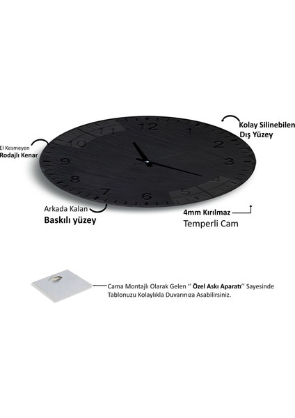 Stone Cam Saat - 60 cm