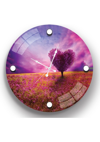 Sevgi Ağacı Cam Saat - 40 cm