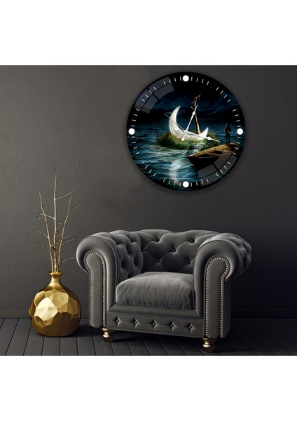 Ay Işığı Cam Saat - 60 cm