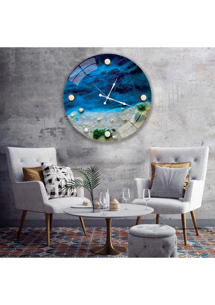 Deniz Kabuğu Cam Saat - 60 cm