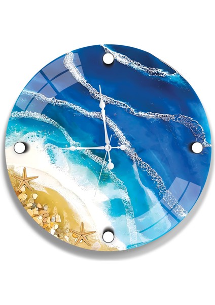 Deniz Kabuğu Cam Saat - 40 cm