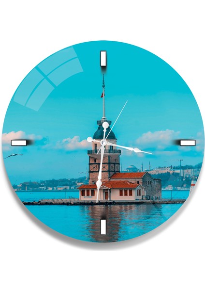 Kız Kulesi Cam Saat - 40 cm