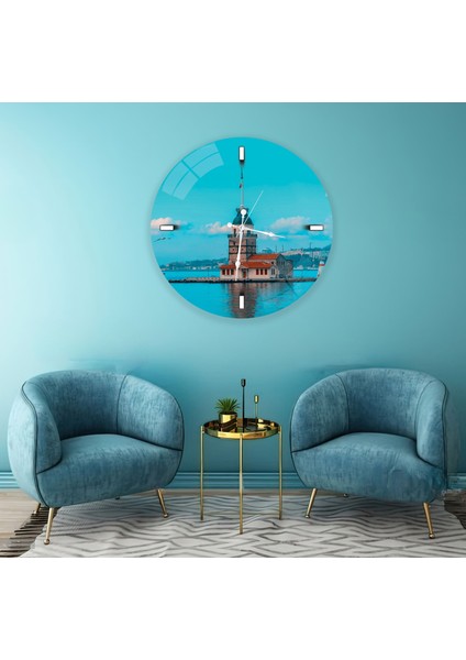 Kız Kulesi Cam Saat - 40 cm modelleri