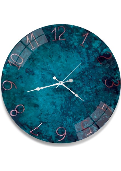 Mavi Döküm Cam Saat - 40 cm