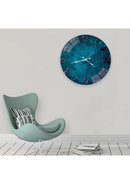 Mavi Döküm Cam Saat - 40 cm modelleri