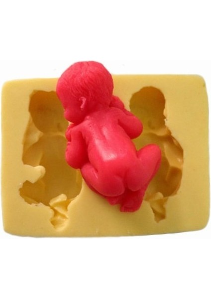 Ikili Uyuyan Bebek Silikon Kalıp 2x6 cm