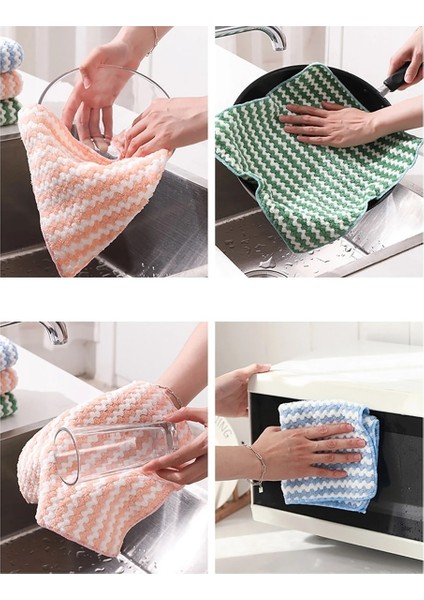 Mikrofiber Temizlik Bezi Mercan Kadife Bulaşık Havluları Mutfak Yeniden Temizlik Bezleri 3lü 25X25CM fırsatları