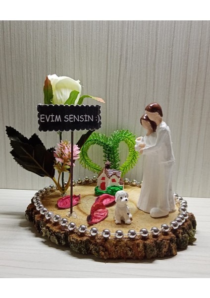 Evlilik Yıl Dönümü Hediyesi Sevgiliye Hediye Sarılan Çift Temalı Kütük Teraryum fiyatları