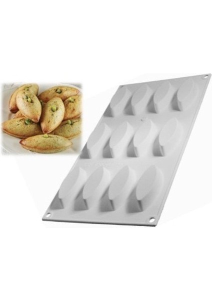 Silikon Kek Kalıbı 12 Li Küçük Mekik 30X17,5 cm