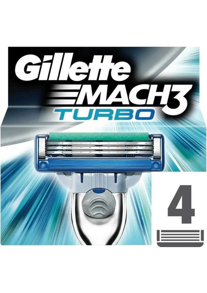 Gıllette Mach3 Turbo 4 Lü Traş Bıçağı