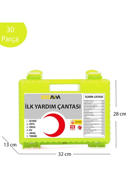 Iş Yeri Çantası Ecza Dolabı Ilk Yardım Seti Sarı