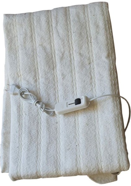 Elektrikli Battaniye (120X160) Beyaz Keçe Kumaş Çift Kişilik