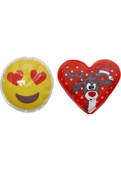 Kalp Emoji Kırmızı Geyik Cep Sobası,el Isıtıcı,2 Adet Sıcak Su Torbası Pvc 9cm fiyatları