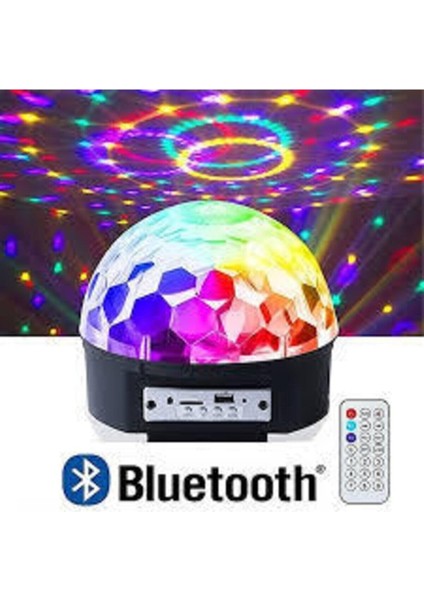 Disko Topu Ses Bombası LED Işıklı Projeksiyonlu Hoperlörlü Bluetooth Sd USB