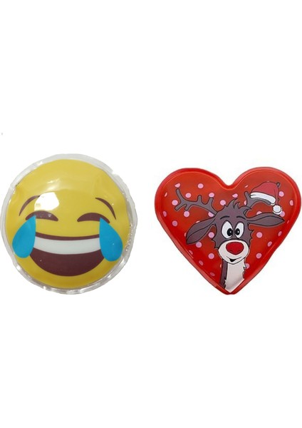 Gülen Emoji Kırmızı Geyik Cep Sobası,el Isıtıcı,2 Adet Sıcak Su Torbası Pvc 9cm fiyatları