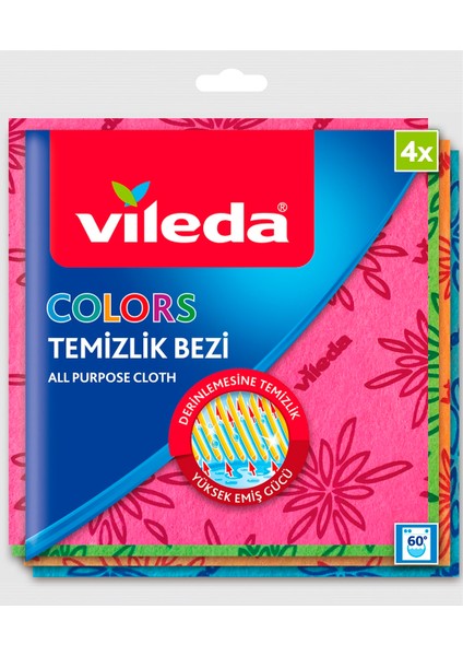 20 Paket 4 lü Colors Renkli Mutfak Bezi