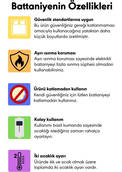 Çift Kişilik Elektrikli Battaniye