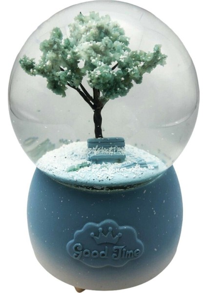 Hayat Ağacı Tasarımlı Otomatik Kar Üflemeli Büyük Boy Renk Değiştiren Müzikli Işıklı Kar Küresi Mavi fiyatları