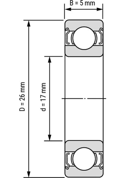 6803 Zz (61803 Zz) Rulman 17X26X5 mm (Metal Kapak)