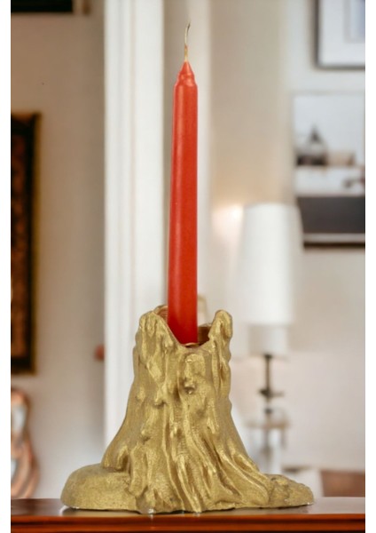Şamdan Mumluk Dekoratif Mumluk Tealight Mumluk Model 2 Altın Renk