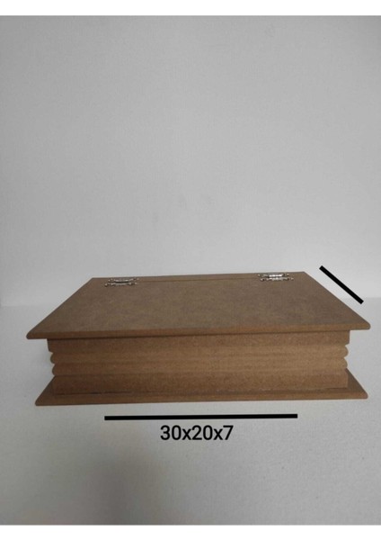 Ahşap Kitap Kutu Orta Boy Ham Ahşap Mdf Hobi Kutusu