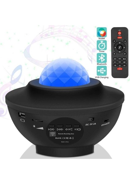 LED Projektör Yıldızlı Gökyüzü Galaxy Light Uzaktan Kumandalı/ Bluetooth Müzik Çalar/ Disko Topu fırsatları