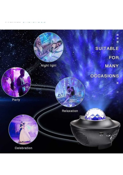 LED Projektör Yıldızlı Gökyüzü Galaxy Light Uzaktan Kumandalı/ Bluetooth Müzik Çalar/ Disko Topu indirimleri