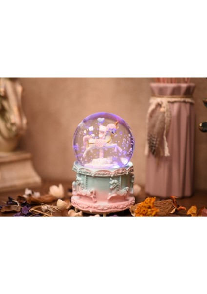 Büyük Boy Otomatik Kar Püskürten Işıklı ve Müzikli Atlı Karınca Modeli Kar Küresi fiyatları