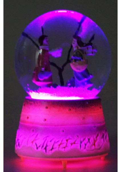 Kış Masalı Kar Küresi Müzikli Otomatik Renk Değiştirmeli Işıklı