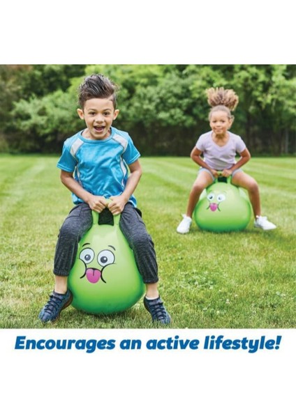 Yeşil Zıp Zıp Kanguru Zıplama Pilates Topu Çocuk Pilates Topu 100 cm Çap, 40 cm Yükseklik