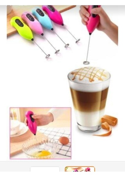 Pilli Mini Mixer Kahve Süt Köpürtücü Karıştırıcı Cappuccino Mixer