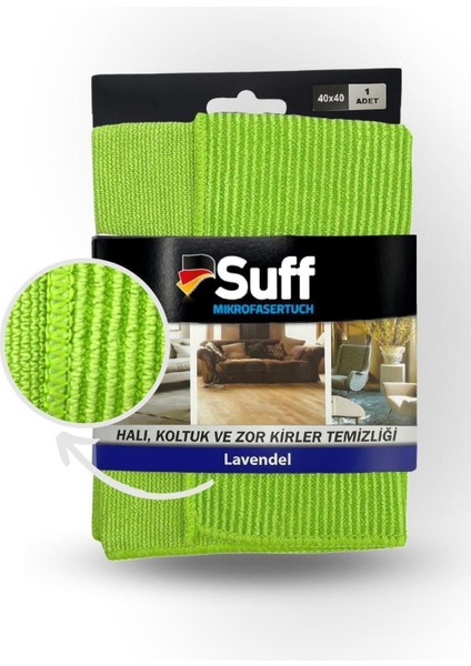 Lavanta Hassas Yüzey Çizgili Tırtıksız Bez/sihirli Bez/halı-Koltuk Mikrofiber Bez (40X40CM)