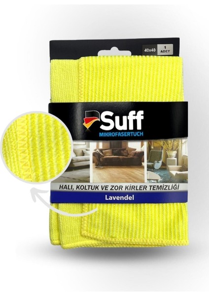 Lavanta Hassas Yüzey Çizgili Tırtıksız Bez/sihirli Bez/halı-Koltuk Mikrofiber Bez (40X40CM)