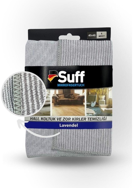 Lavanta Hassas Yüzey Çizgili Tırtıksız Bez/sihirli Bez/halı-Koltuk Mikrofiber Bez (40X40CM)