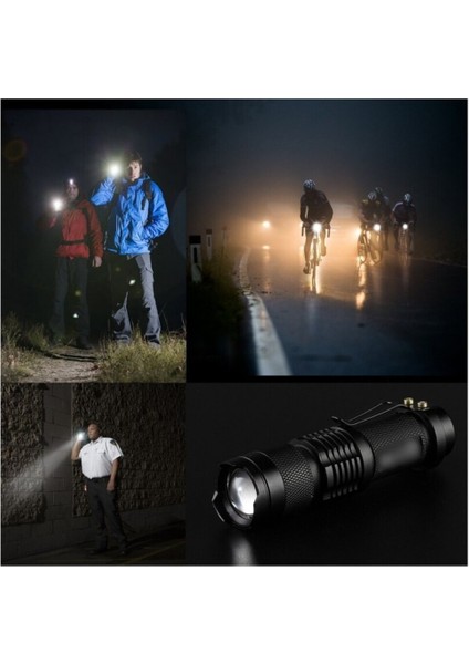 Km-87 Polis Tipi Zoomlu Şarjlı Metal Dağ Kamp Cep Feneri Cree LED 2300 Lumens