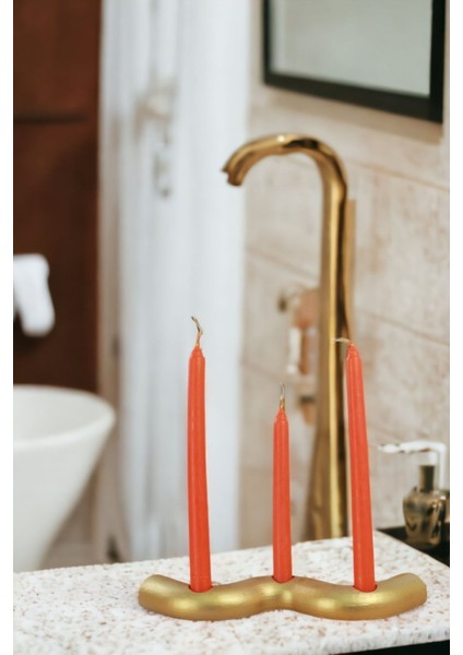 Şamdan Mumluk Dekoratif Mumluk Tealight Mumluk Model 14 Altın Renk modelleri