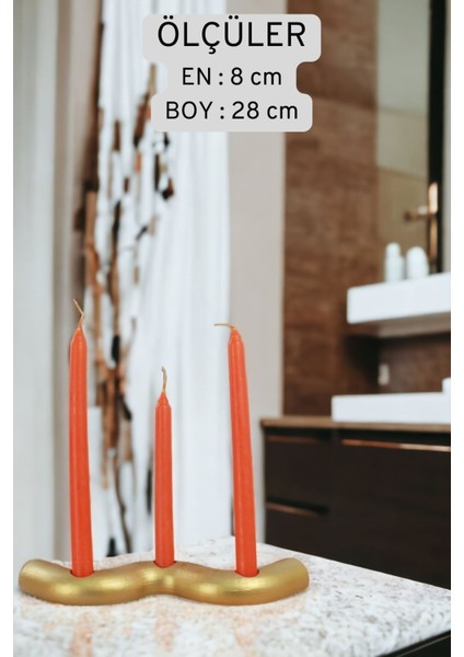 Şamdan Mumluk Dekoratif Mumluk Tealight Mumluk Model 14 Altın Renk fırsatları