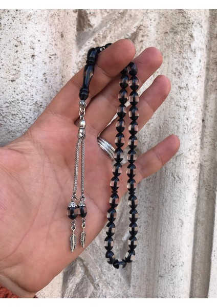 Hareli Siyah Tonda Toz Kehribar Tesbih fiyatları