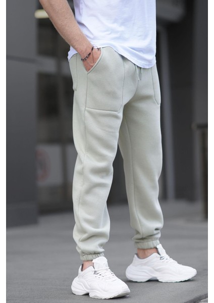 Çağla Yeşili Cep Detaylı Erkek Basic Eşofman Altı 6522