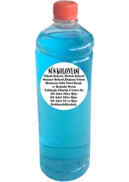Gül Kokulu Sıvı Şişe Süsü Için Süsü Kolonyası - 1 Litre Mavi