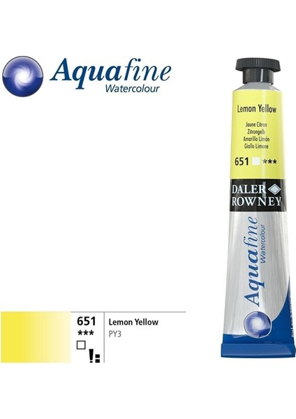 Aquafine Tüp Sulu Boya 8 ml 651 Lemon Yellow