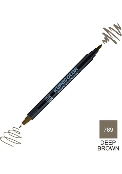 Kurecolor Mangaka Fine&brush Çift Taraflı Kalem CNKC-2200 No 769 Deep Brown